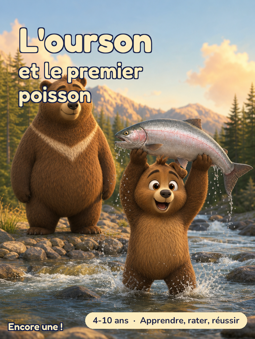 L'ourson et le premier poisson
