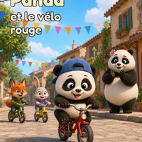 Panda et le vélo rouge — l'affiche