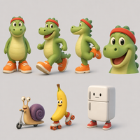 Crocodino en baskets — les personnages