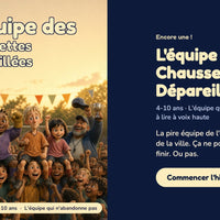 L'équipe des Chaussettes Dépareillées — la couverture sur le téléphone