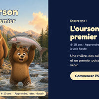 L'ourson et le premier poisson — la couverture sur le téléphone