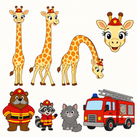 La girafe qui voulait être pompier — les personnages