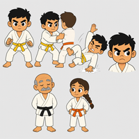Le judoka qui ne voulait pas tomber — les personnages
