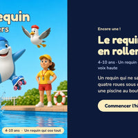 Le requin en rollers — la couverture sur le téléphone