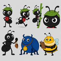 Le tournoi des fourmis — les personnages
