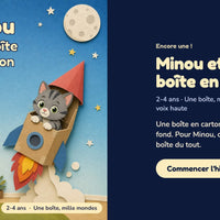 Minou et la boîte en carton — la couverture sur le téléphone