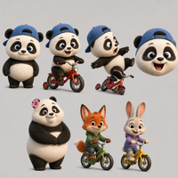 Panda et le vélo rouge — les personnages