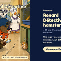 Renard Détective et le hamster disparu — la couverture sur le téléphone