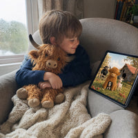 Caramel, la vache des Highlands : la peluche de Caramel et les 5 histoires