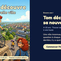 Tom découvre sa nouvelle ville — la couverture sur le téléphone
